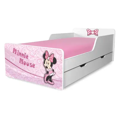 Pat copii Minnie 2-12 ani cu sertar fara saltea - PC-P-SRT-MIN-80