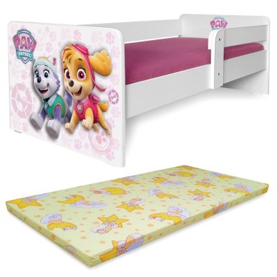 Pat Copii Paw Patrol Pink P1 2-12 Ani Cu Paravane Detasabile + Saltea Basic - Pc-p-bas-paw-pink-p1-80