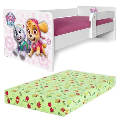 Pat Copii Paw Patrol Pink P1 2-12 Ani Cu Paravane Detasabile + Saltea Lux - Pc-p-lux-paw-pink-p1-80