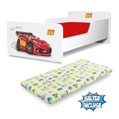 Pat Copii Start Fulger Mcqueen 2-12 Ani Cu Saltea Inclusa - Pc-p-mok-flg-80