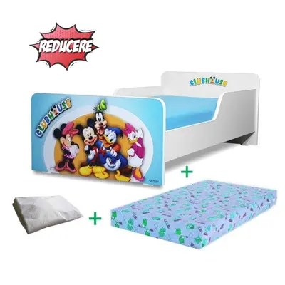 Pat Start Clubhouse Baieti 2-12 ani + saltea 160x80x12 cm SmartNest cu lana + husa impermeabila PC-PCH-PRO-STR-CHB-80