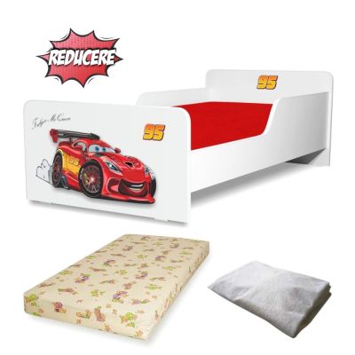 Pat Start Fulger Mcqueen 2-8 Ani + Saltea 140x70x12 Cm + Husa Impermeabila - Pc-pch-pro-str-flg-70