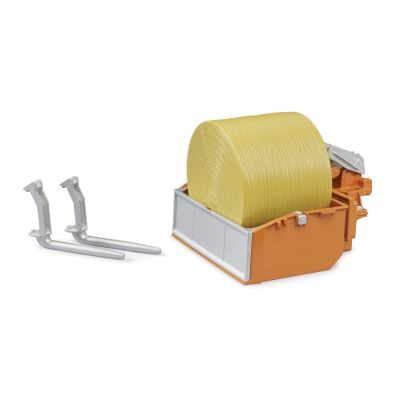 Bruder - Accesorii pentru tractor Lada de incarcare furci si un balot rotund ARTBR02353