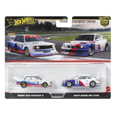 HOT WHEELS PREMIUM SET 2 MASINUTE METALICE BMW 320 GROUP 5 SI BMW 3 GTR 2001 SCARA 1:64 VIVMTHBL96_JBK99