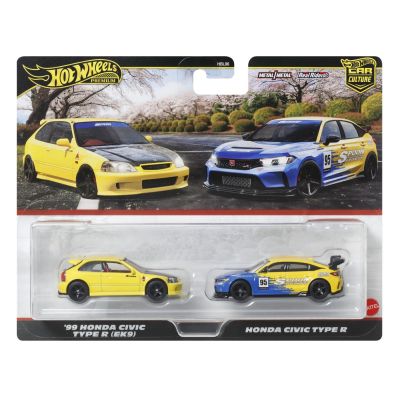 HOT WHEELS PREMIUM SET 2 MASINUTE METALICE HONDA CIVIC 99 TIP R EK9 SI HONDA CIVIC TIP R SCARA 1:64 VIVMTHBL96_JBL00