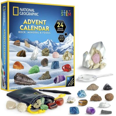 National Geographic - Set educativ Calendar de Craciun descopera roci si pietre pretioase cu 24 de surprize ARTNG24101
