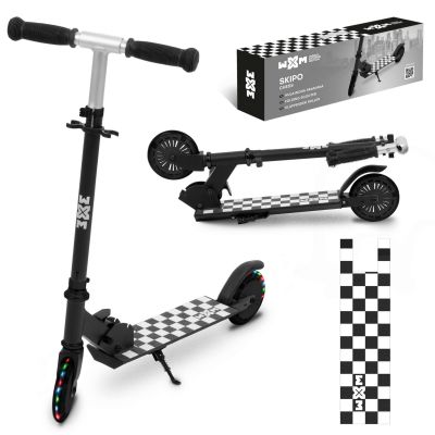 Trotineta Pliabila, Wxm, Skipo Chess, Aluminiu, Roti Led 120mm, Pana La 50 Kg, White Black Pjbhsskib01