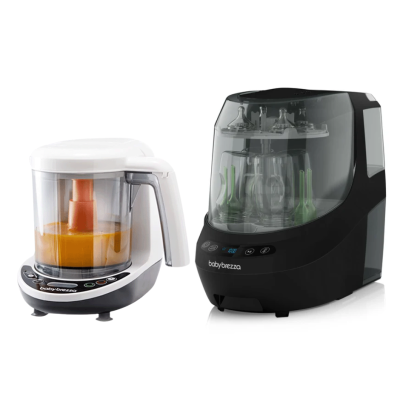 Pachet Bebe-Start 18 - Robot de bucatarie One Step Baby Food Maker + Bottle Washer Pro Black