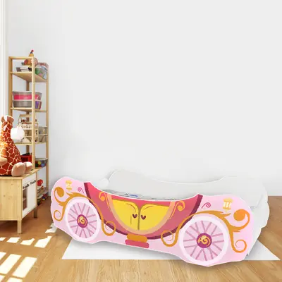 Pat Trasura Cenusareasa Mare 2-12 Ani Pentru Saltele 160x80 Alb Cu Saltea Cmg43385941164289
