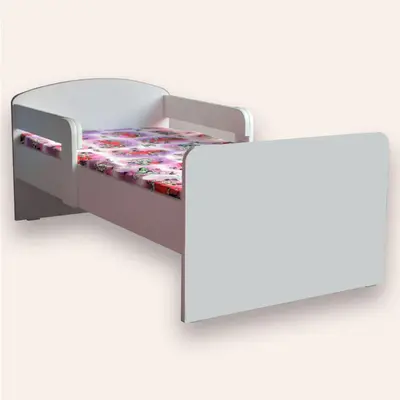 Pat alb Personalizabil 2-8 ani 140x70 cm cu paravane laterale Fara saltea CMG51971779363156