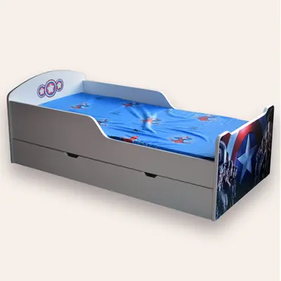 Patut Copii The Avengers 2-8 Ani Cu Sertar Si Saltea 140x70 Cmg43270477086977