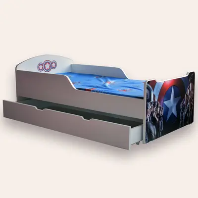 Patut Copii The Avengers 2-8 Ani Cu Sertar Varianta fara Saltea Cmg43611533246721