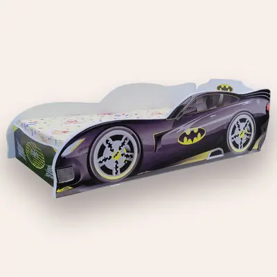 Pat Masina Batman Mic 2-8 Ani Pentru Saltele 140x70 Alb Cu Saltea Inclusa Cmg43386626375937