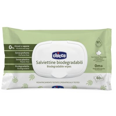 Servetele umede biodegradabile Chicco cu clapeta, fara alcool si sapun, 60bucati, 0luni+ CHC1205070-7