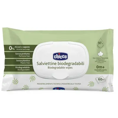 Servetele umede biodegradabile Chicco cu clapeta, fara alcool si sapun, 60bucati, 0luni+ CHC1205070-7