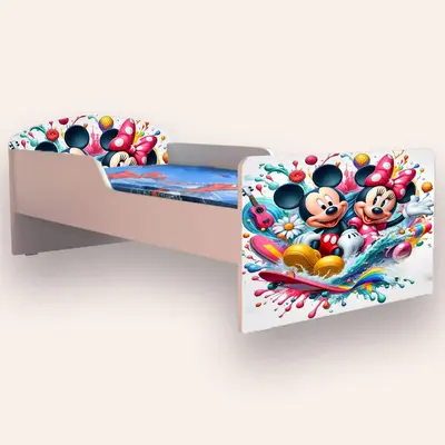 Pat copii Mickey Si Minnie Mic 2-8 Ani Simplu Varianta fara Saltea Cmg49440430063956