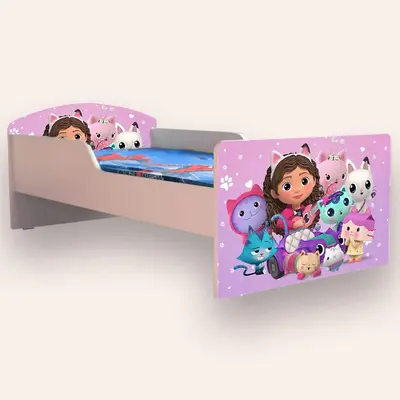 Pat Copii cu PAPUSA GABBY Mic 2-6 ani 130x60 cm Simplu Fara saltea CMG51893715894612