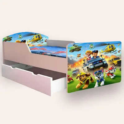 Pat baieti Paw Patrol Varianta 3 Mic 2-8 Ani Cu Sertar Varianta fara Saltea Cmg49440644989268