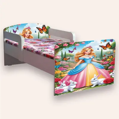 Pat fete Printesa Mic 2-8 Ani Cu Manere Cu Saltea Inclusa 140x70 Cmg49440773112148