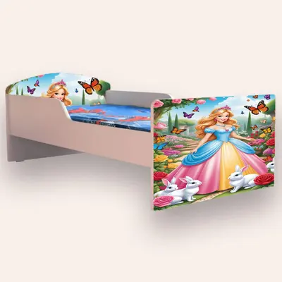 Pat Copii cu PRINTESA Mic 2-6 ani 130x60 cm Simplu Fara saltea CMG51893929869652