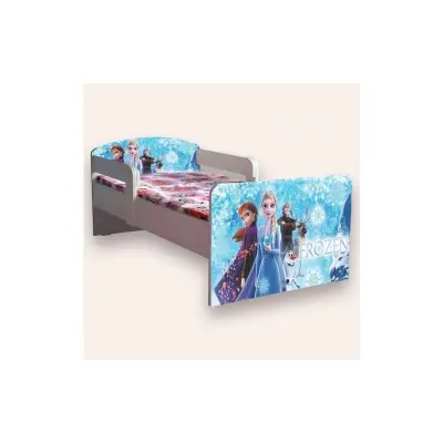 Pat Pentru Fete Frozen Together Mare 2-12 Ani Cu Manere Cu Saltea Inclusa 160x80 Cmg48226858172756