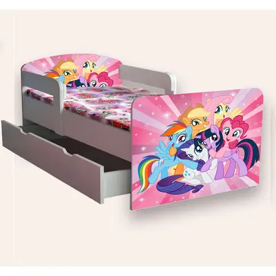 Patut Pentru Fetite Little Pony Cu Manere Varianta 2 Mic 2-8 Ani Cu Sertar Varianta fara Saltea Cmg46968549409108