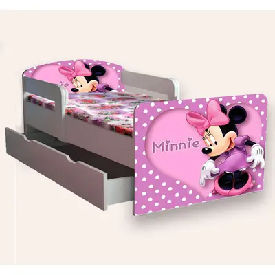 Patut Fetite Minnie Mouse Varianta 2 Cu Manere Mic 2-8 Ani Cu Sertar Varianta fara Saltea Cmg46968571822420