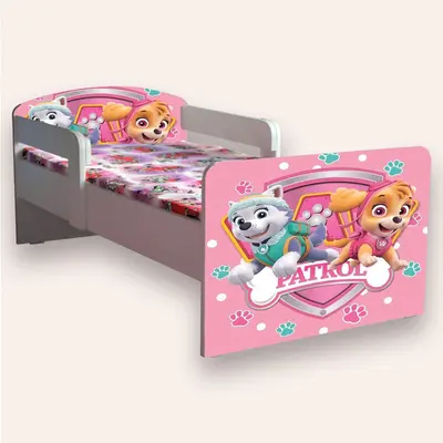 Pat Copii Patrol Pink Mare 2-12 Ani Cu Manere Cu Saltea Inclusa 160x80 Cmg46521027526996