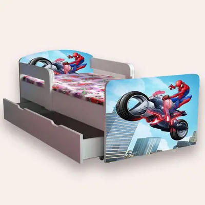 Pat Copii Spiderman 3 Mare 2-12 Ani Cu Manere Si Sertar Varianta fara Saltea Cmg50494381949268