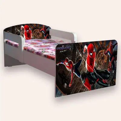 Pat Spiderman Varianta 2 pentru baieti 2-12 Ani Cu Manere Cu Saltea Inclusa 160x80 Cmg46968553341268