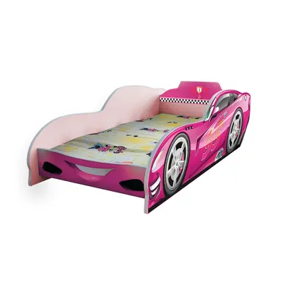 Pat Masina Turbo Speed 95 Fete Mare 2-12 Ani Pentru Saltele 160x80 Roz Varianta fara Saltea Cmg46640647012692