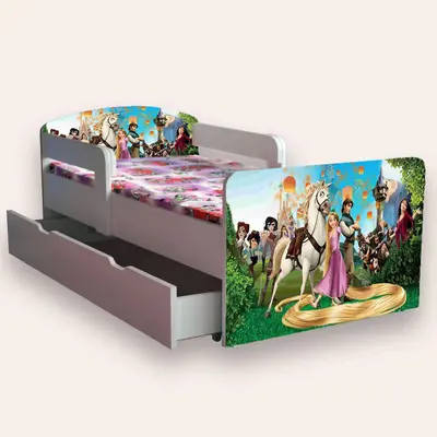 Pat fete Rapunzel Cu Manere Mic 2-8 Ani Cu Sertar Varianta fara Saltea Cmg49440855753044