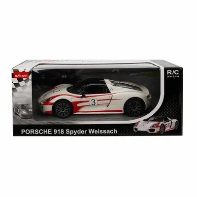 MASINA CU TELECOMANDA PORSCHE 918 SPYDER WEISSACH ALB SCARA 1 LA 14 VIVRas70710_Alb