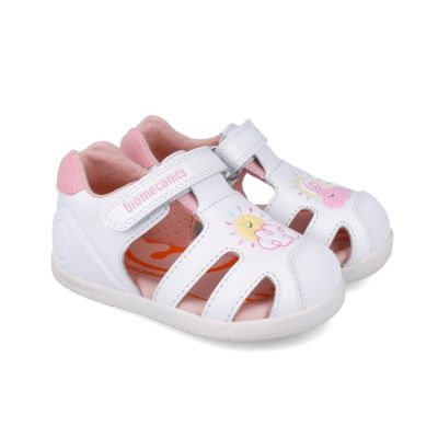 Sandale primii pasi pentru copii biomecanics 252166, roz 252166-d-25