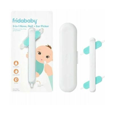 Dispozitiv de curatare, Fridababy, Multifunctional, Cu 4 capete, Pentru unghii, mucoasa nazala, urechi si alte parti ale corpului, Reutilizabil, 0 luni+ BYNFRI13