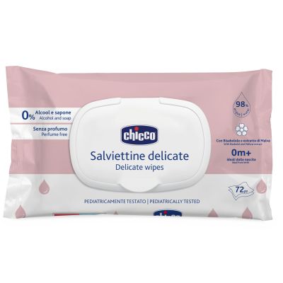 Servetele umede Chicco cu clapeta, fara alcool si sapun, 72bucati, 0luni+ CHC1205060-7
