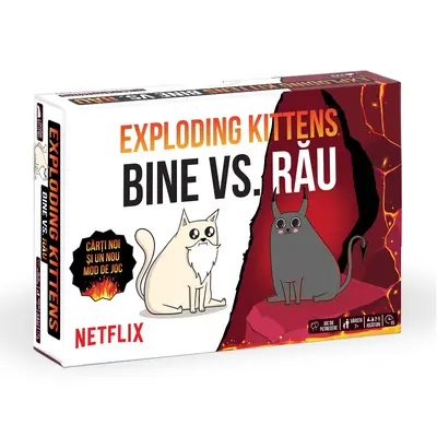 Joc de societate Exploding Kittens: BINE vs RAU BKFEKIEK12RO
