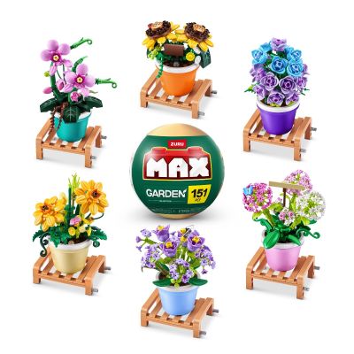 Zuru Max - Set de constructie, Flori de gradina in ghiveci, diverse modele BKF83183