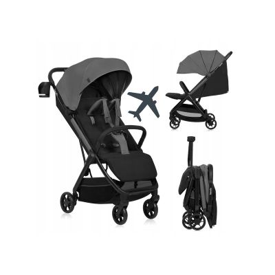 Carucior sport, Lionelo, Julie Air, Greutate redusa - 7.5 kg, Sustine 22 kg, 6 luni+, Capotina impermeabila, Protectie SPF 50+, Include suport sticla, Pliere compacta pentru calatorii, Conform cu EN1888-1 si EN1888-2, Gri BYNLO-JULIE_AIR_GREY_STONE