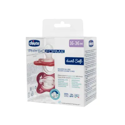 Suzeta anatomica Chicco PhysioForma DualSoft, 2buc, roz, 16-36luni CHC7308651-7