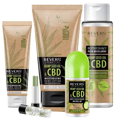 Pachet ingrijire cu ulei natural de canepa CBD, 100% vegan, Revers