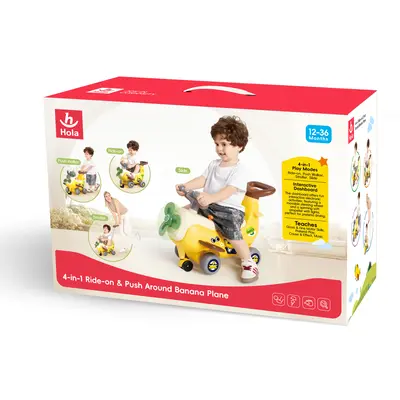 AVION INTERACTIV 4 IN 1 RIDE ON SI MANER DE IMPINGERE BANANA VIVHE9983