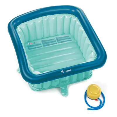 Cadita patrata gonflabila, Jane, Ideala pentru spatii mici si calatorii, 70 litri, 60 x 60 x 35 cm, 0-4 ani, Aquarel Blue BYN8420421076415