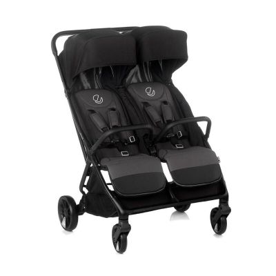Carucior gemeni pliabil Twinside, Jane, Pliere rapida cu o mana, De la nastere pana la 22 Kg, Cu huse pentru ploaie, Spatare independente, Cu suspensii, Conform cu EN 1888-2:2018+A1:2023, Coal BYN8420421092460