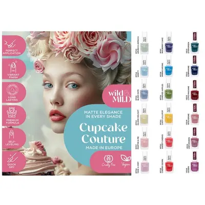 Display cu 36 bucati Lac de unghii Cupcake Couture, Wild & Mild