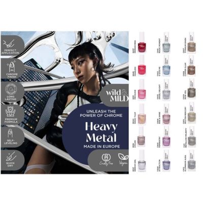 Display cu 36 bucati Lac de unghii Heavy Metal, Wild & Mild