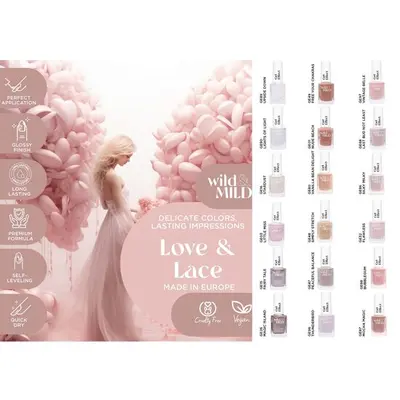Display cu 36 bucati Lac de unghii Love & Lace, Wild & Mild