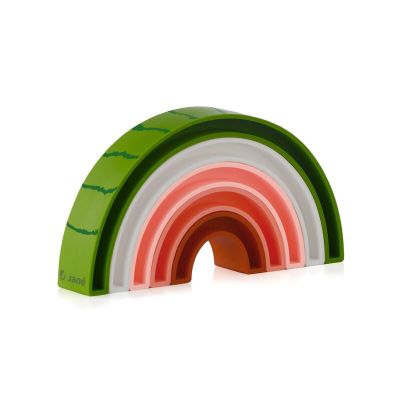 Jucarie stivuire copii, Jane, Forma pepene, dezvolta motricitatea fina, Watermelon BYN8420421093221