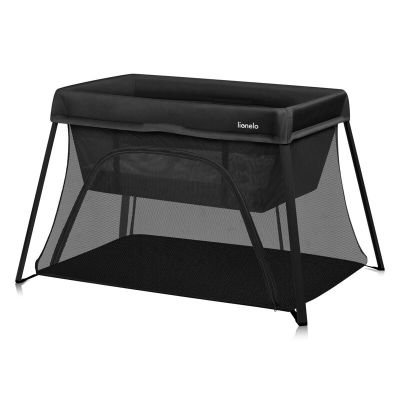 Patut multifunctional, Lionelo, Alice, 3 in 1, 2 trepte de inaltime pentru saltea, Pliabil, Material rezistent Oxford 300D, Cu iesire laterala, Geanta de transport, Pana 15 kg, 0 luni+, 104×70×74 cm, Negru BYNLO-ALICE_BLACK