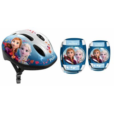 Set casca protectie, genunchiere si cotiere, Stamp, Disney, Sigure si confortabile, Reglabile, Conform cu EN1078, Marime 50/56 cm, 3 ani+, Frozen BYNRN244507